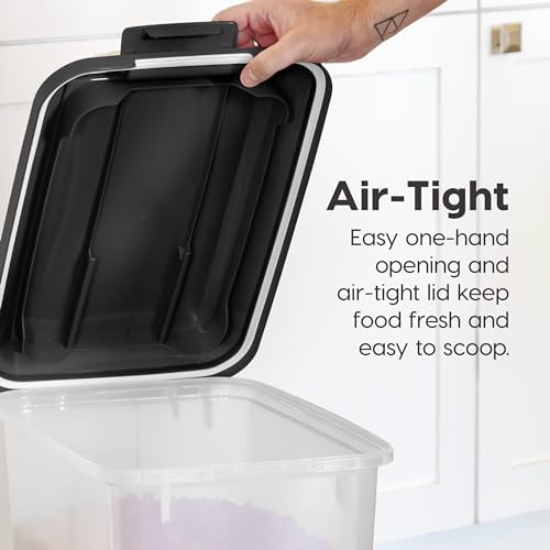 Dog Food Storage Container, 2-Pack, Up to 30 lbs, Black