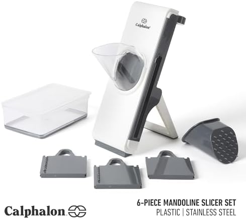Aero Mandoline Slicer, Stainless Steel Vegetable Slicer with Container, Adjustable Mandoline with Interchangeable Blades & Wide Chute for Precision Slicing & Food Prep