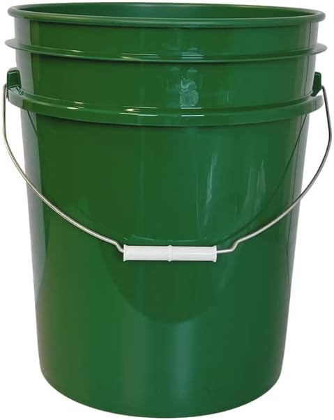 5 Gallon Buckets pails with Screw on Airtight Black Lids - Food Grade - BPA Free -(Pack of 3) Made in USA