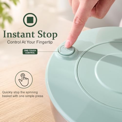 Stainless Steel Salad Spinner & Mandoline Slicer, 6 Blades, Mixing Bowl