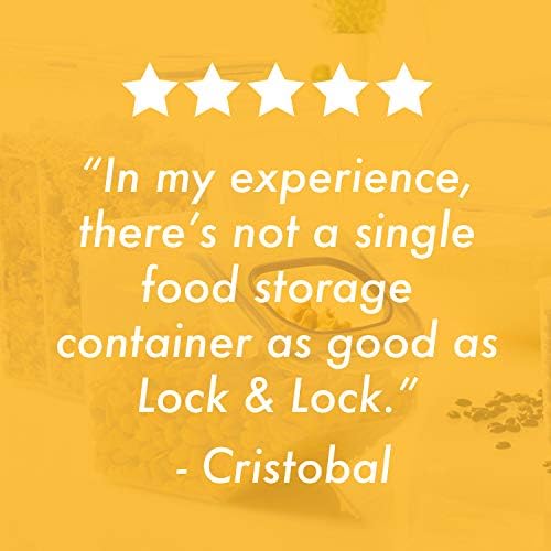 LOCK & LOCK Easy Essentials Food Storage with Flip Lid/Airtight container, BPA Free, 14.3-Cup, Clear