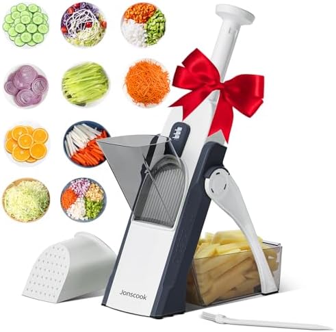 Safe Mandoline Slicer for Kitchen, 5 in 1 Multi Food Chopper, Potato Slicer by Jonscook
