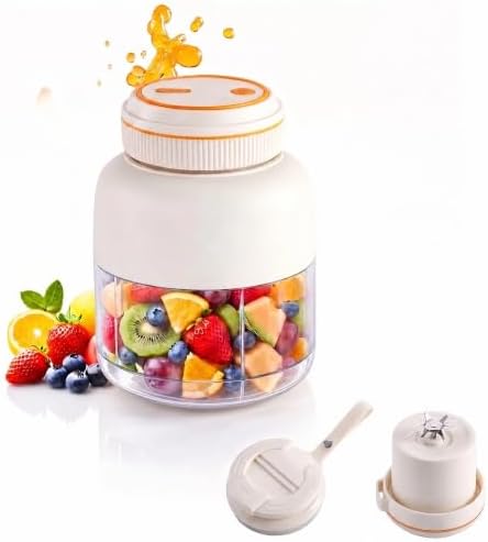 Portable Juicer Blender Cup with Dual Lid，White (1300 mL) by Unknown