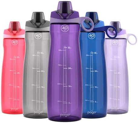Pogo BPA-Free Tritan Plastic Water Bottle with Chug Lid, 40 Oz, Purple by Pogo