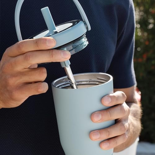 BrüMate Resa 25oz 100% Leakproof Travel Tumbler w/Handle & Straw | Flexible SoftSip Straw | Silicone Sleeve for Durability | Stainless Steel | Cup Holder & Travel Friendly Water Bottle (Glacier) - Image 7