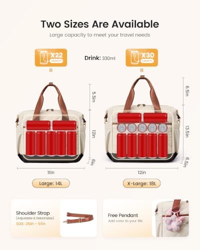 Insulated Lunch Bag Women, Adult Lunch Box for Women Work, Large Leakproof Cooler lunch Bags for Picnic Beach Family College, Lunch Teacher Tote Bag with Adjustable Shoulder Strap Cup Holder