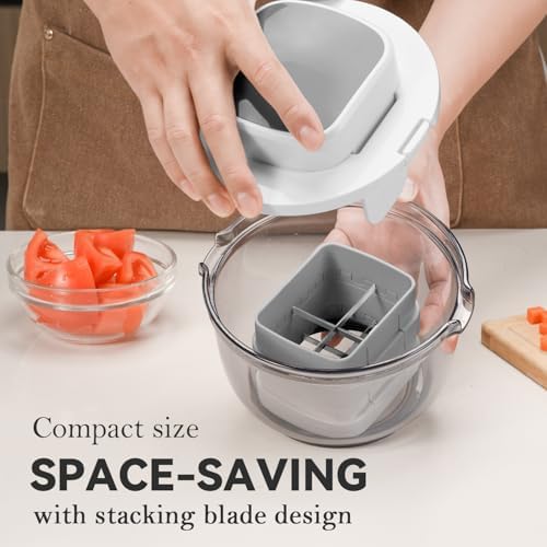Vegetable Fruit Chopper Multi-functional Manual French Fries Cutter Potato Onion Tomato 3 Sizes Dicer with Bowl - Image 6