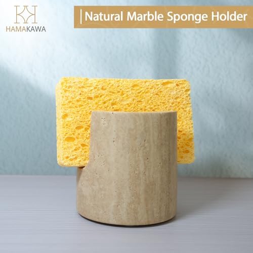 Turkish Natural Marble Sponge Holder, Beige Kitchen Sink Organizer