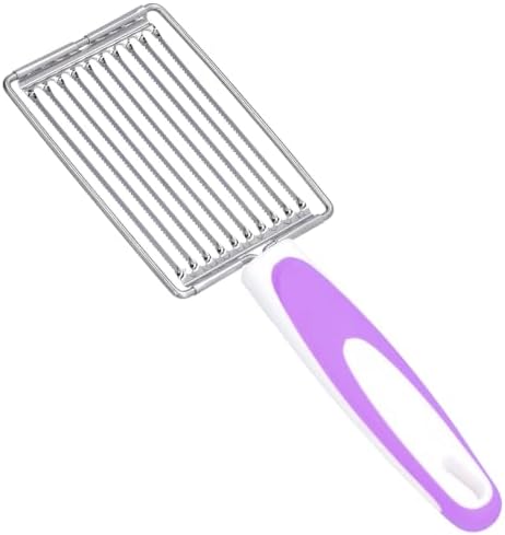 Luncheon Meat Slicer with 10Pcs Blades, Stainless Steel Luncheon Meat Cutter with Non Slip Handle, Purple Luncheon Meat Slicing Tool for Tomatoes, Fruits, Cheese, Boiled Egg by Unknown