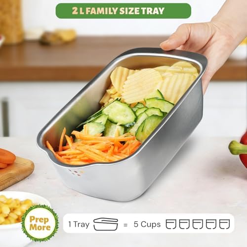 10 in1, 8 Blade Vegetable Chopper Food Grade Stainless Steel, Onion Mincer, Cutter, Dicer, Egg Slicer with Container, French Fry Cutter Potato Slicer, Home Essentials, Salad Chopper (Print Silver) - Image 5