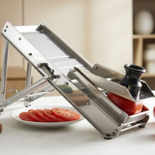 Soro Essentials- Stainless Steel Adjustable Mandoline Food Slicer with 2 Blades Safety Hand Guard- Mandoline Slicer Vegetable Chopper Food Vegetable Slicer Potato Slicers Mandolin Potato Cutter - Image 3