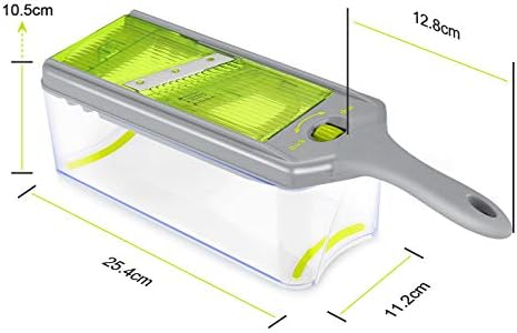 Mandoline Slicer Thickness Adjustable, FITNATE 9 in 1 Vegetable Chopper and Slicer with 5 Replaceable Slicing Blades, Cheese Slicer Salad Chopper with Container, Great for Salad and Cheese - Image 3
