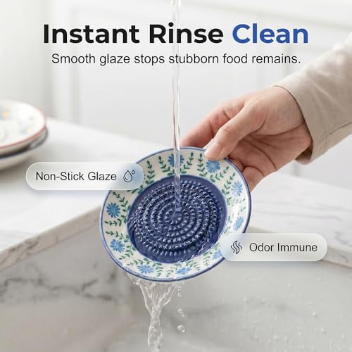 Grater Plate Bowl, 4PCS Ceramic Grater Set, Handmade Pottery Grinding Bowl with 4.6" Plate, Peeler, Brush & Stand, for Garlic Ginger Cheese Tomato, Home Kitchen Gift (#I)