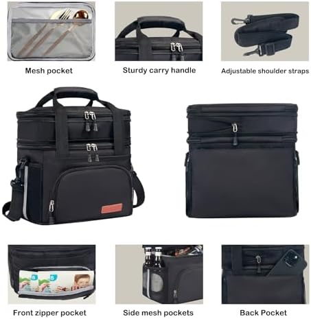 Tactical Lunch Box for Men/Women, 16L Expandable Insulated Lunch Bag