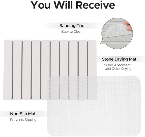 Stone Drying Mat of Kitchen Counter, Water Absorbent Diatomite Bath Mat