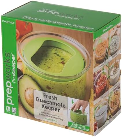 ProKeeper Fresh Guacamole Storage Container with Airtight Lid, 4-Cup, Green