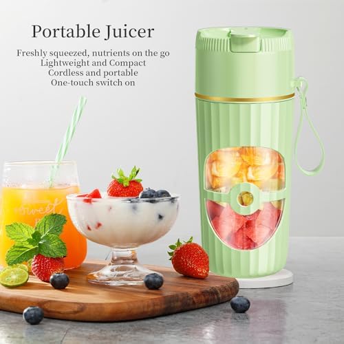 Glass Portable Blender for Smoothies and Shakes - USB-C Rechargeable, 15oz/450ml Mini Cordless Personal Smoothies Maker for Fruit Mixing, Ideal for Home, Travel, Beach, Office, and Sports Use (Black) - Image 3