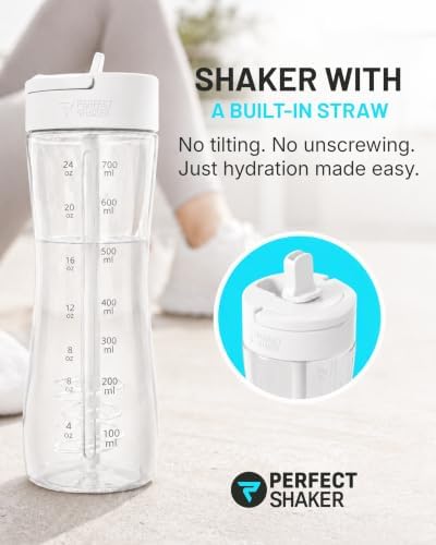 PerfectShaker LUMA 28oz Tritan Protein Shaker Bottle with Straw - Image 2