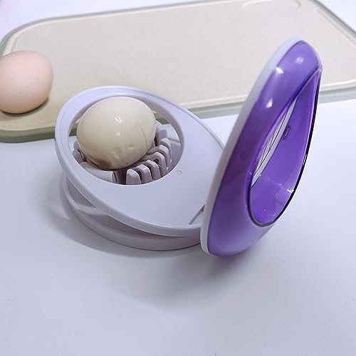 Egg Slicer for Hard Boiled Eggs,Easy to Cut Egg into Slices, Wedge and Dices, Sturdy ABS Body with Stainless Steel Wires,Non-slip Feet,Dishwasher Safe, BPA Free (Purple) - Image 5