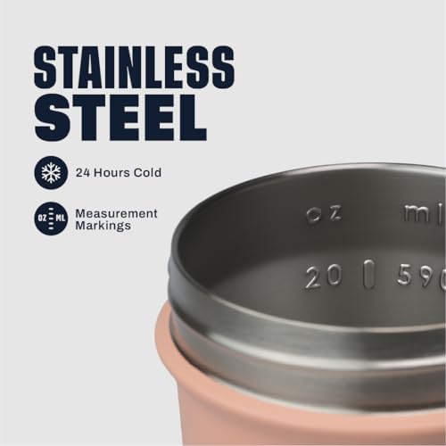 BlenderBottle Sport Sleek Stainless Steel Shaker Bottle 25 oz Pink/Orange - Image 3