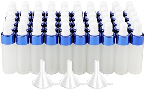 Kesell 50 Pack 5ml Frosted Glass Dropper Bottles for Essential Oils by Kesell