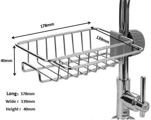 Sponge Holder Over Faucet Kitchen Sink, Stainless Steel Detachable Hanging Faucet Drain Rack Organizer for Kitchen Bathroom，Sink Caddy Sponge Holder