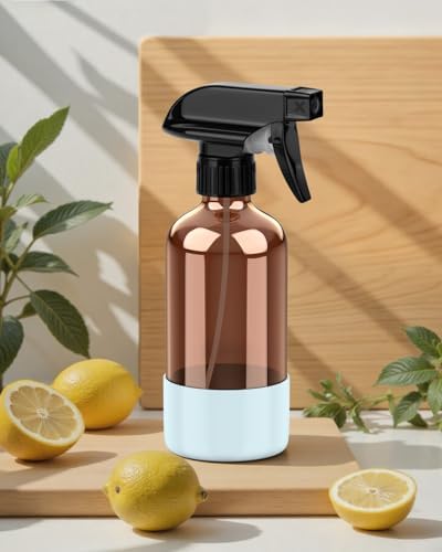 Bontip Amber Glass Spray Bottle, 8 oz with Blue Silicone Sleeve, 1 Pack - Image 6