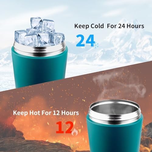 TOOFEEL Stainless Steel Protein Shaker Bottle - 20 oz Double Walled Insulated Cup, Keeps Cold/Hot for Gym Workout Mixes - Image 3