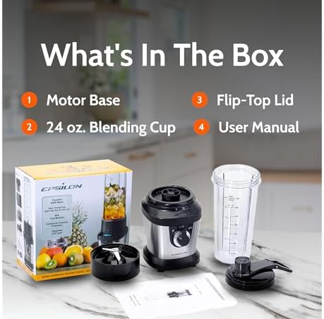 Portable blender for Shakes and Smoothies – 400W Personal Blender with 24oz Portable Bottle, Electric Personal Blender Bottle with 4-Blade Assembly, Travel-Friendly and BPA-Free