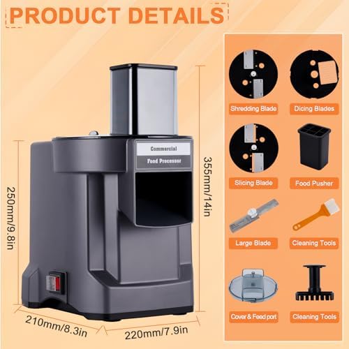 Electric Vegetable Chopper Dicer with 3 Blades, 3 IN 1, 110V - Image 5