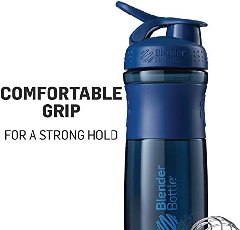 BlenderBottle SportMixer Tritan Grip Shaker Bottle, Pink/White, 28-Ounce - Image 3