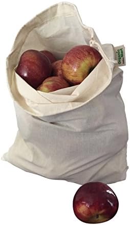 Potato Storage Bags for Pantry - Organic Cotton Potato Sacks - Washable Potato Keeper & Potato Holder with Drawstring - Root Vegetable Storage Sacks for Onion, Potato, Garlic (3 X Large - 14"x18")