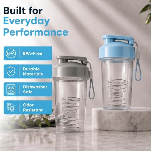Travel-Friendly Small Shaker Bottle for Protein Shakes, Supplements: 2-Pack - Image 4