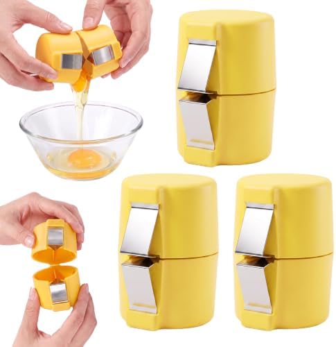 Egg Shell Opener, Handheld Egg peeler Eggs Separator (Yellow, 3)