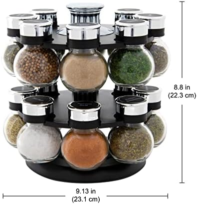 Ellington 16-Jar Revolving Spice Rack Prefilled