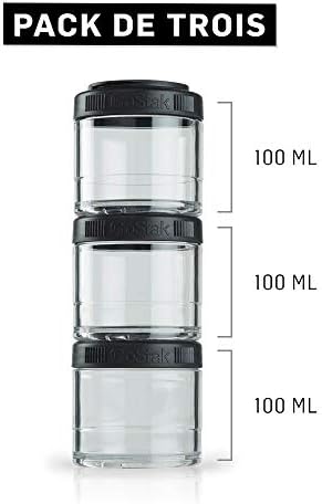 BlenderBottle GoStak Tritan Twist n' Lock Storage Jars 3 Jar Black - Image 2