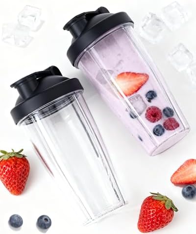 28 Oz Blender Cup Replacement with To-Go Lids, Cups for Protein Shakes, BPA Free Smoothie Cups (Pack of 2)