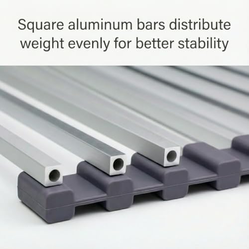 Small Aluminum Roll Up Dish Drying Rack 9" x 13" with Dish Holder