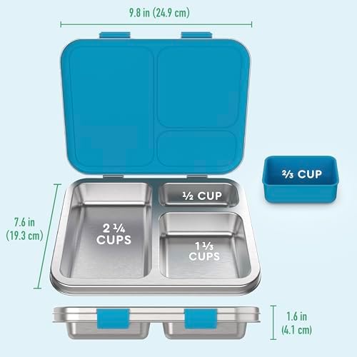Kids Prints Stainless Steel Leak-Resistant 3-Compartment Lunch Box