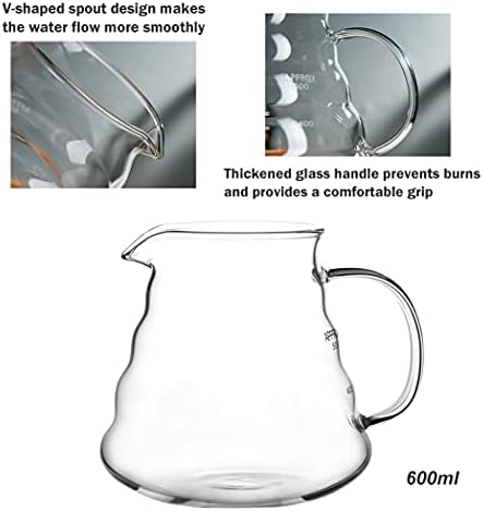 Pour Over Coffee Maker Set - Glass Dripper, Metal Stand, 600ml Heat-Resistant Server, 40 Filters - 4 in 1 for Home or Office (Bronze)