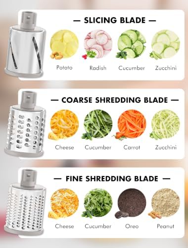 GDL Cheese Grater Hand Crank, Rotary Cheese shredder, Vegetable Slicer - Image 3