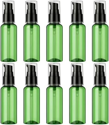 Travel Dispenser Bottle Set 10 Pack 1.7oz Clear Plastic Pump Bottles, Leak Proof Travel Size Toiletry Containers for Shampoo, Lotion, Serum & Foundation by VIDELLY
