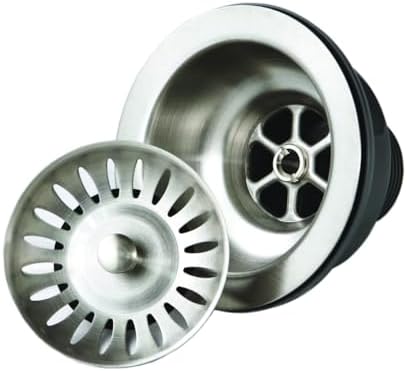 190-9180 - 3-1/2 inch Stainless Steel Kitchen Sink Basket Strainer, Durable Food Catcher Stopper for Metal Kitchen Sink, Ideal for Filtering Waste and Preventing Clogs