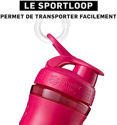 BlenderBottle SportMixer Tritan Grip Shaker Bottle, Pink/Pink, 20-Ounce - Image 2
