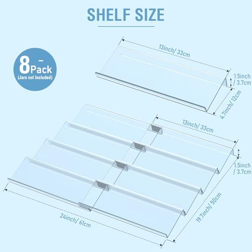 Spice Drawer Organizer 4 Tier, Acrylic Seasoning Organizer Rack, Large