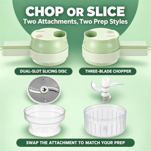 5-in-1 Handheld Electric Vegetable Cutter, Mini Food and Fruit Chopper Set - Image 3