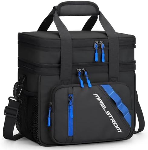 Insulated Lunch Box, 20L Double Deck Cooler Bag for Men Women