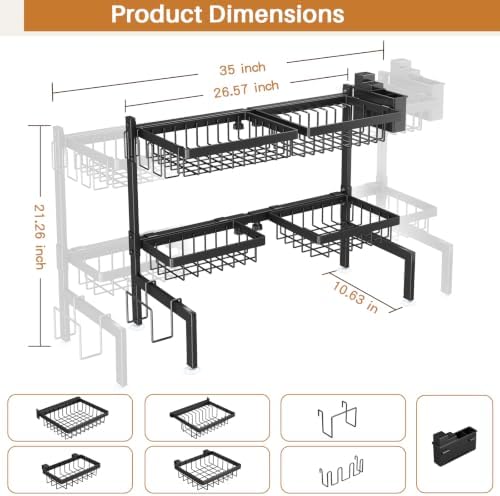 Over The Sink Dish Drying Rack, Dish Drying Rack for Kitchen