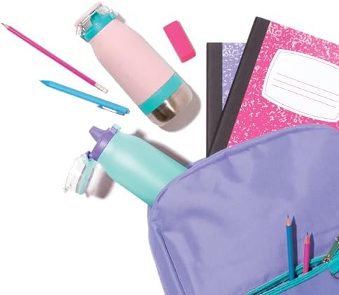 Emma 14oz Insulated Stainless Kids Water Bottle with Straw, Lilac/Cashmere