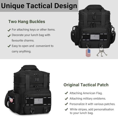 Tactical Insulated Lunch Box Men Double Deck Heavy Duty Cooler Bag